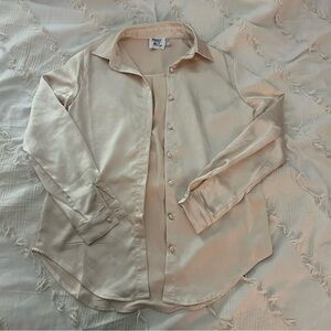 Princess Polly Cream Button Down Shirt